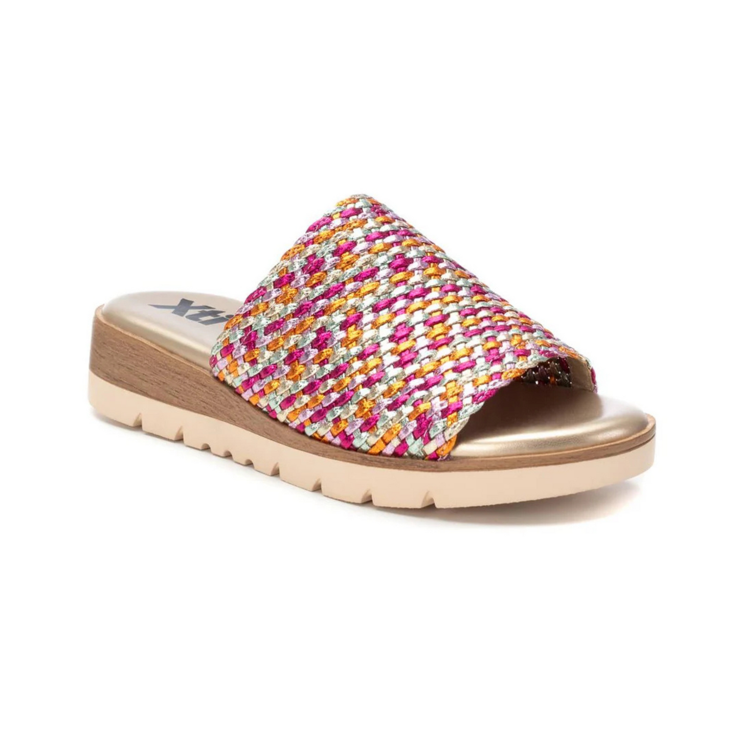 Xti Ladies Mule Sandal Pink Orange Metallic 143881