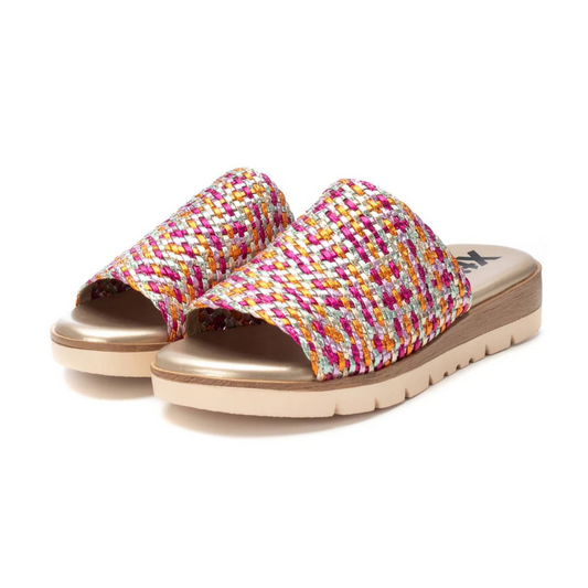 Xti Ladies Mule Sandal Pink Orange Metallic 143881