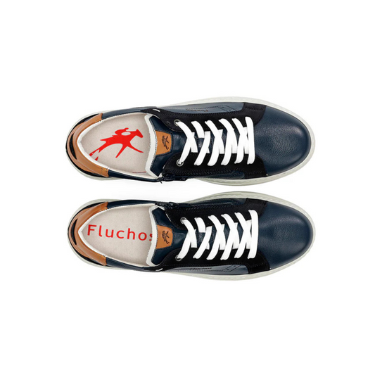 Fluchos Navy Suede Leather Casual Runner F2016