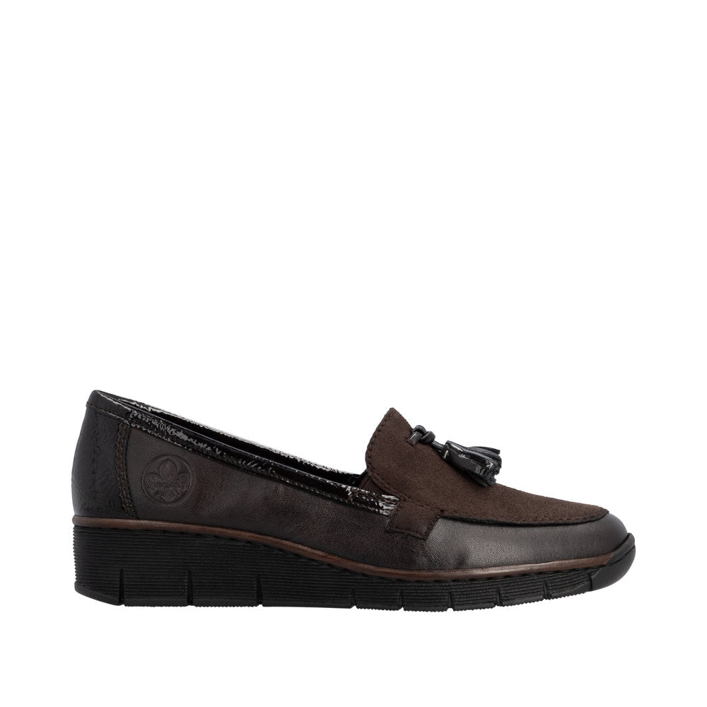 Rieker Slip On Low Wedge Loafer 53771