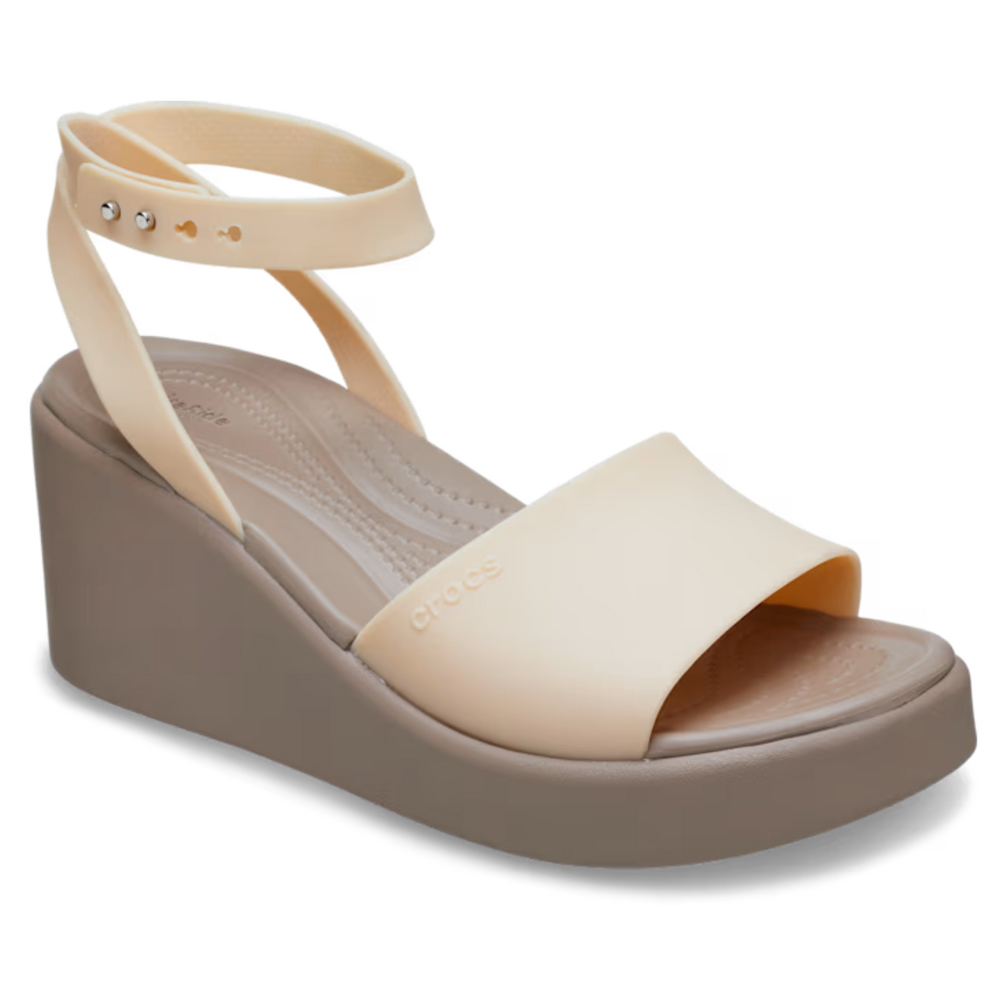 Crocs Brooklyn Ankle Strap Wedge Mushroom