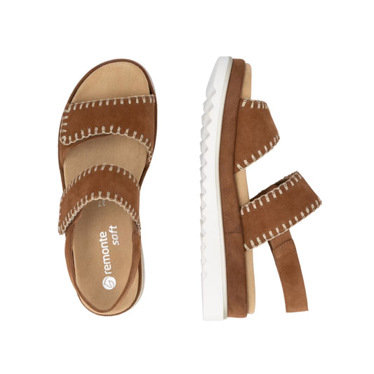 Remonte Tan Suede Sandal D3P50