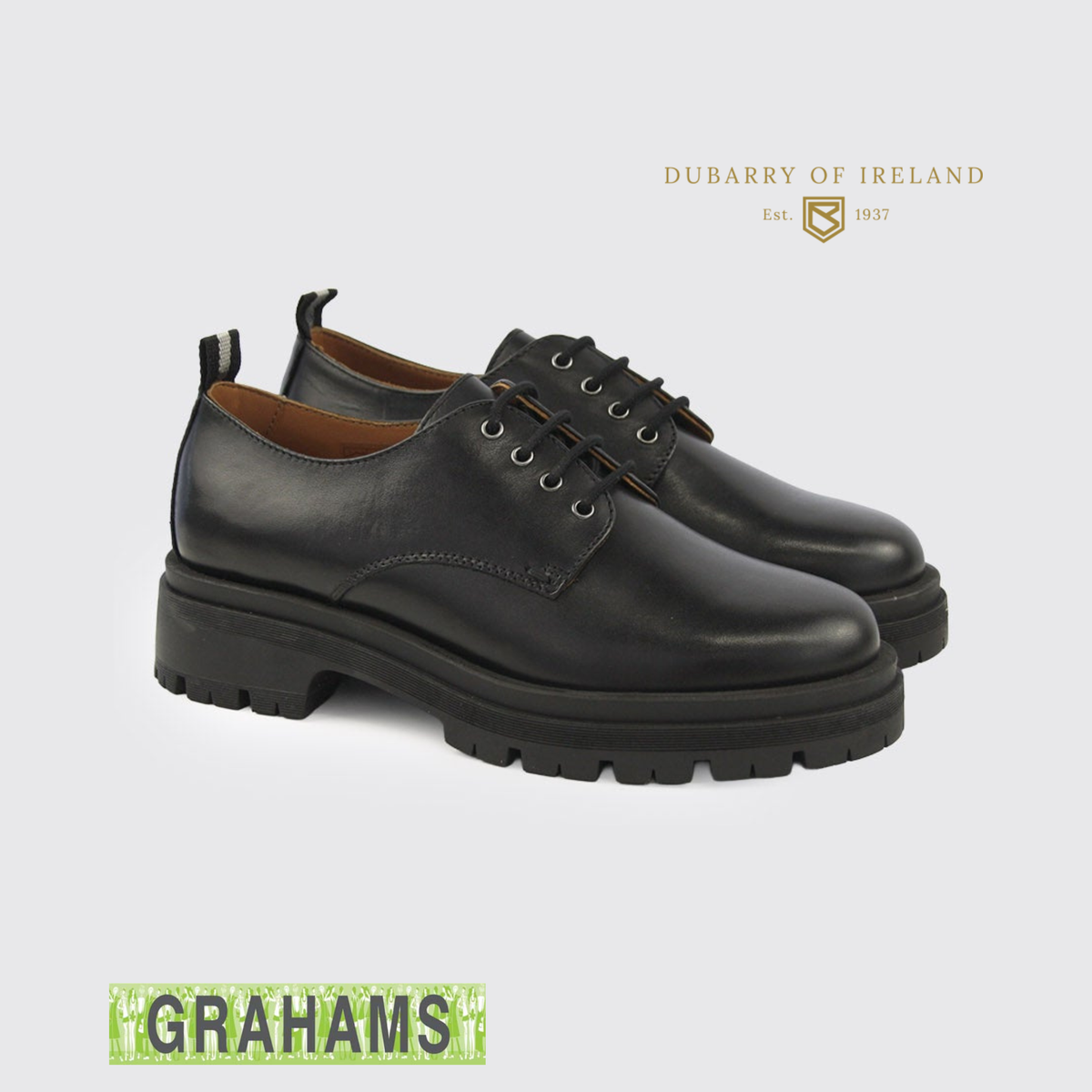 Dubarry AV8 Kanna Black Leather School Shoe
