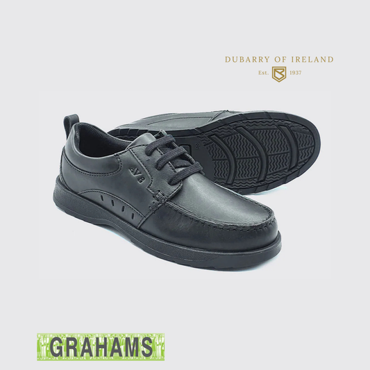 Dubarry AV8 Killian Junior Black Leather Lace Up Shoe
