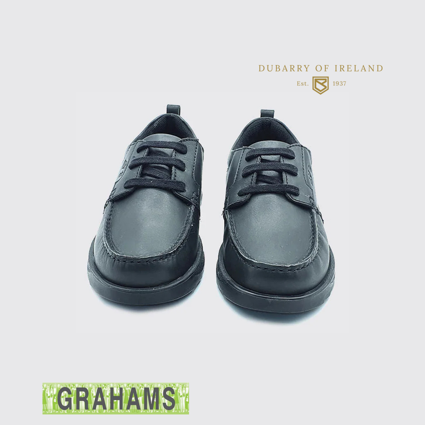 Dubarry AV8 Killian Junior Black Leather Lace Up Shoe
