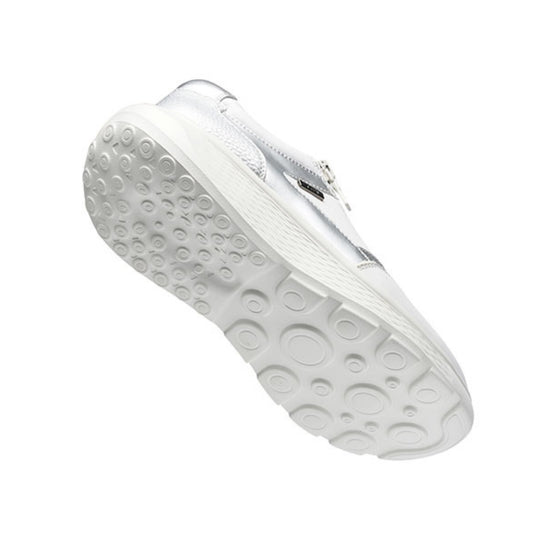 G-Comfort Ladies Trainer Side Zipper White Metallic S2731