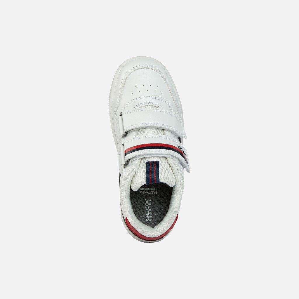 Geox Velcro Trainer Shoe White Leather J354AA