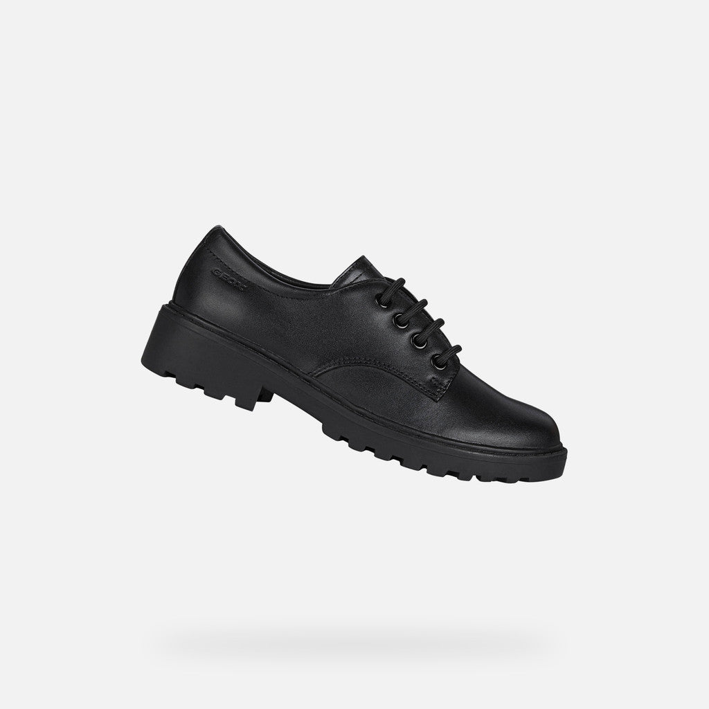 Geox Casey Lace Up Black Leather Shoe J0420C