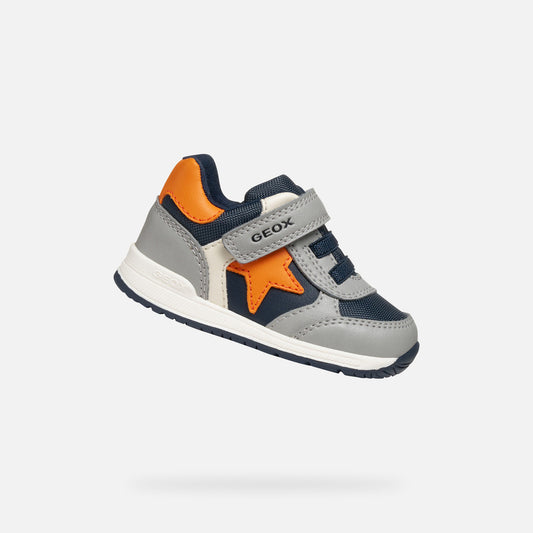 Geox First Shoe Boys Rishon Grey Orange B560RA
