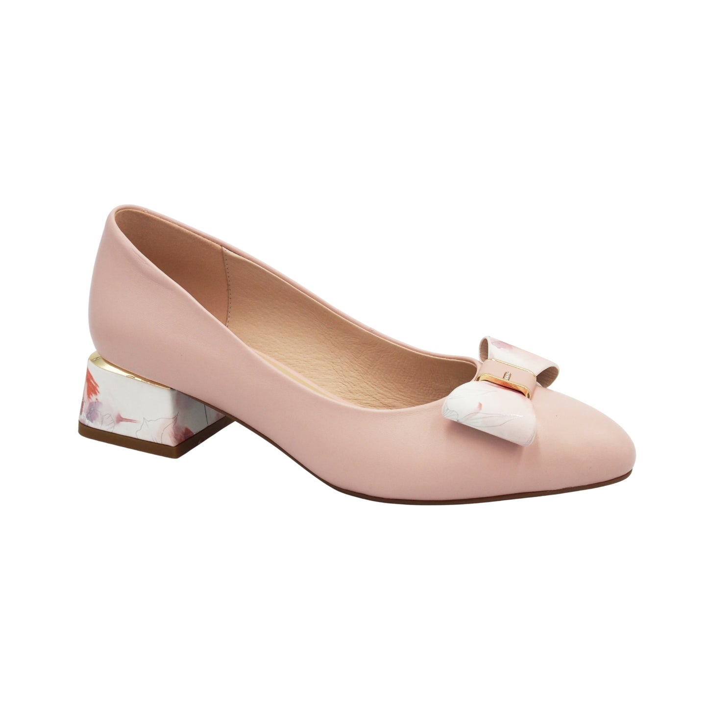 Loretta Vitale Soft Leather Block Heel Court Shoe C3809