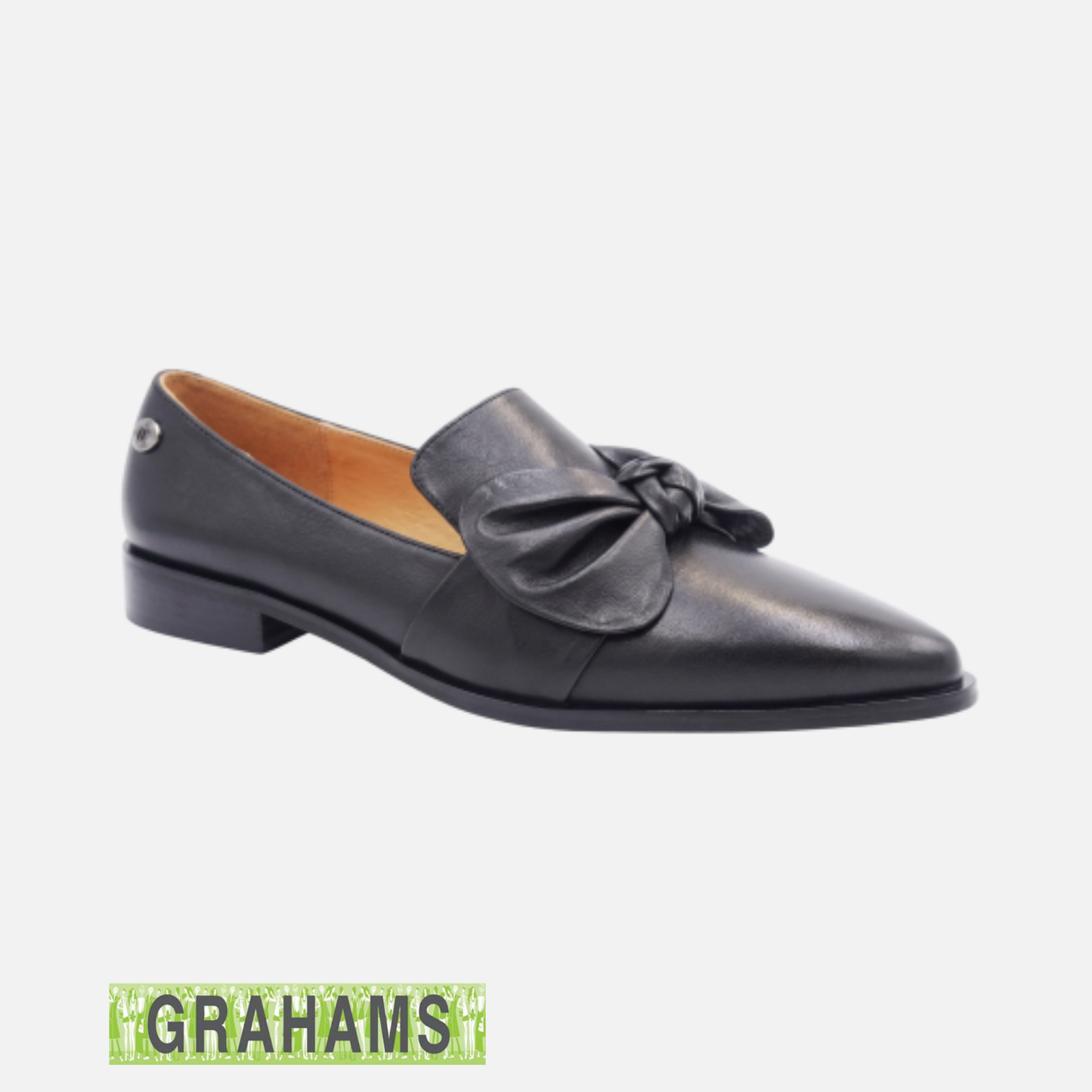 Loretta Vitale Knotted Pointed Toe Leather Loafer