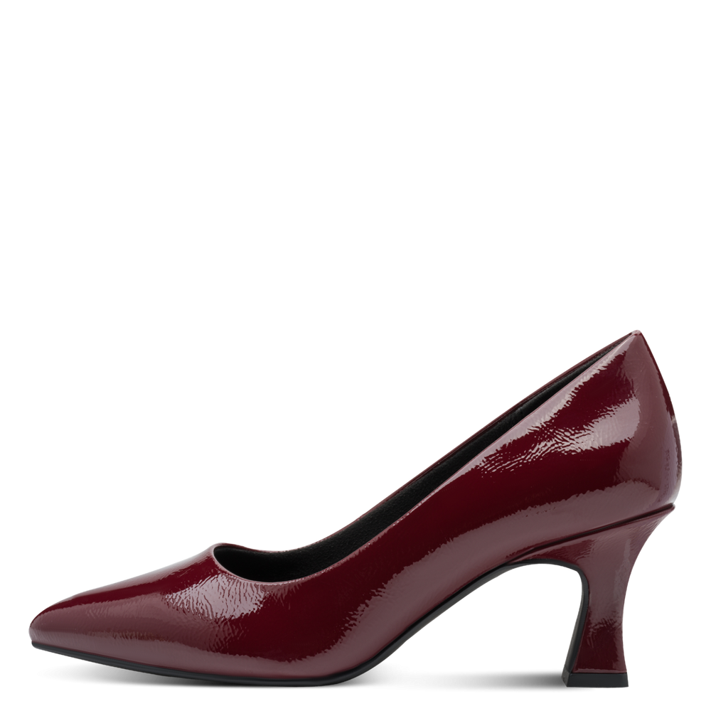 Marco Tozzi Pointed Toe Mid Heel Patent Court Shoe 22420-42
