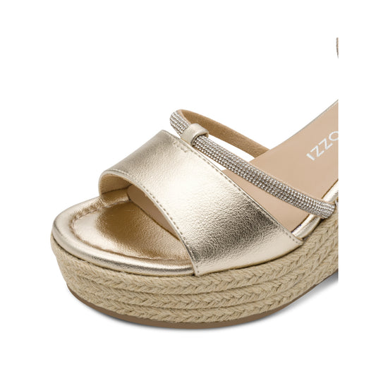 Marco Tozzi Wedge Sandal Diamante Detailing Gold Metallic 28362-46