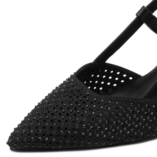 Marco Tozzi Diamante Pointed Toe Low Heel Sling Back 29667