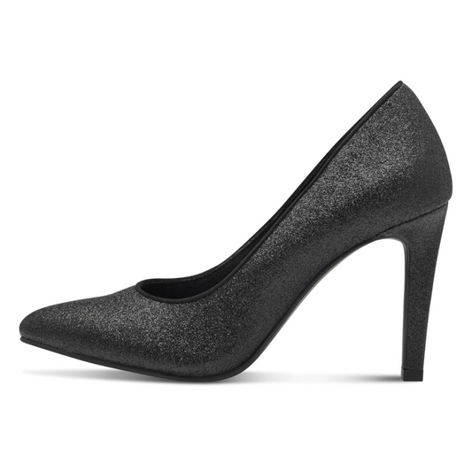 Marco Tozzi High Heel Black Glitter Court Shoe 22401-41