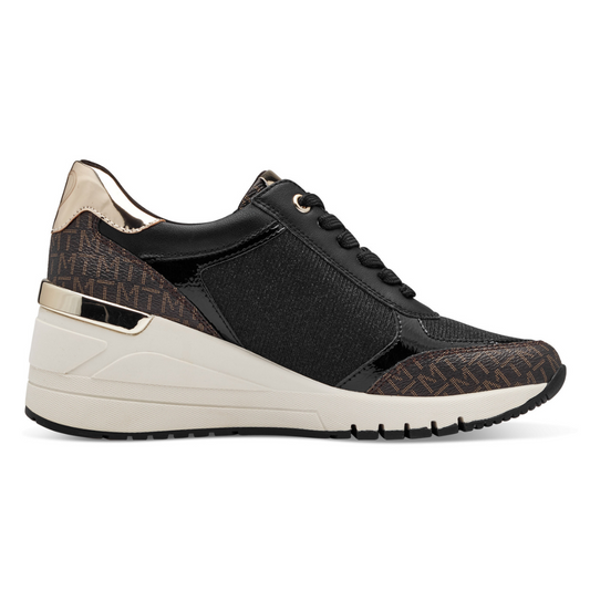 Marco Tozzi Wedge Trainer Black Gold 23723-41