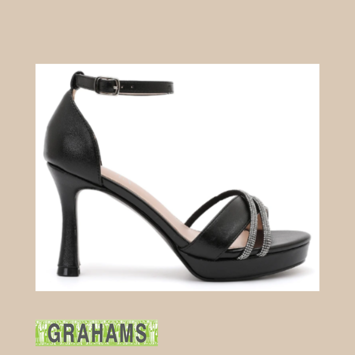 PFS Heeled Sandals Diamante Detailing H81203