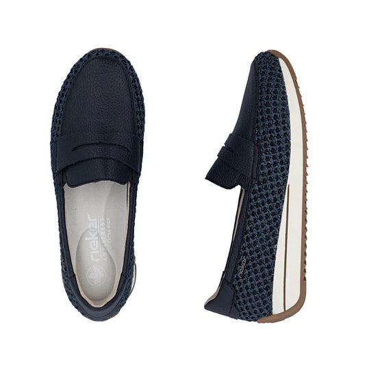 Rieker Ladies Loafer Wide Fit Navy N1254-14