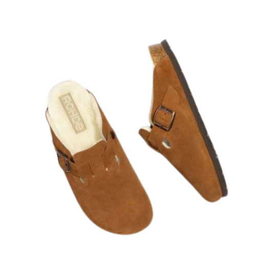 Rohde Clog Slipper Suede Leather Fleece Lined 6069