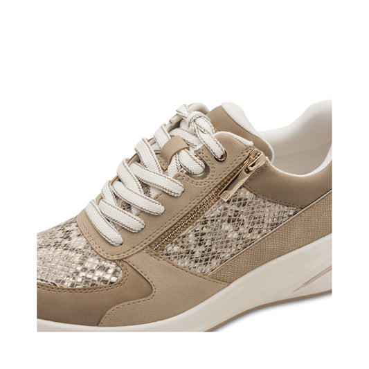 Tamaris Wedge Trainer Beige Snake 23754-45