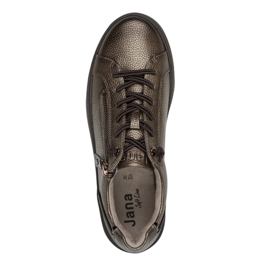 Jana Wide Fit Side Zip Metallic Runner 23660