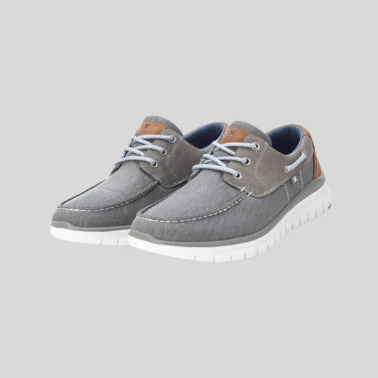 Xti Men's Canvas Lace Up Shoes Grey Tan - 142310