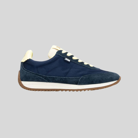 Xti Ladies Casual Trainers Navy with Lemon Yellow details - 145209