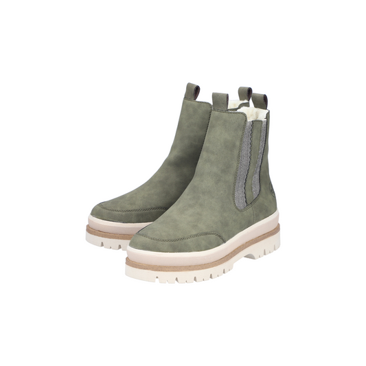 Rieker Womens Fleece Lined Green Ankle Boot Y6271-54