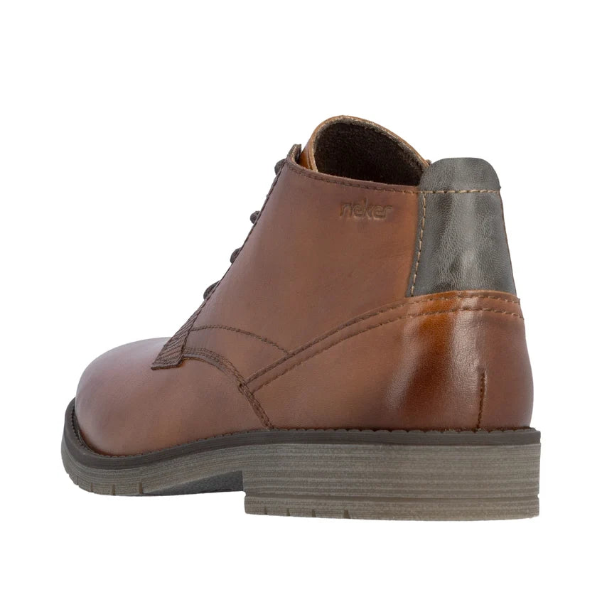 Rieker Mens Boot Tan Brown Zip 13902-24