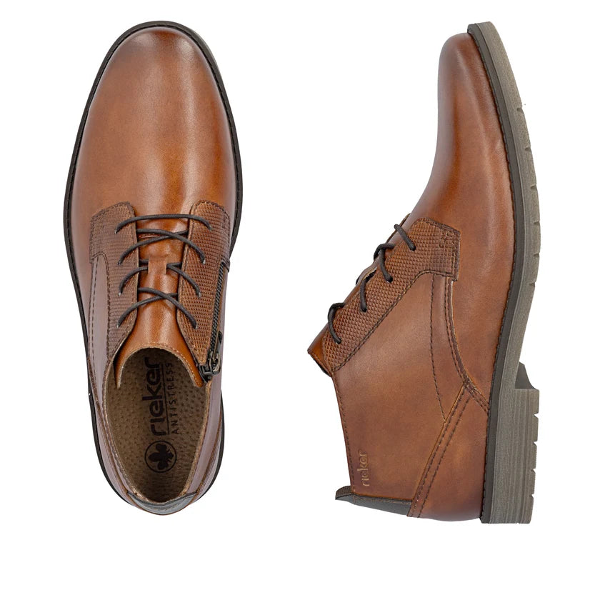 Rieker Mens Boot Tan Brown Zip 13902-24