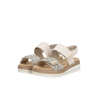 Remonte Wedge Sandal Cream Leather D0Q59