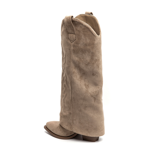 PFS Cuffed Cowboy Boot Beige 7671A