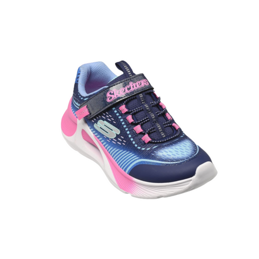 Skechers Tide Tech Girls Velcro Trainer Navy Pink 303896L