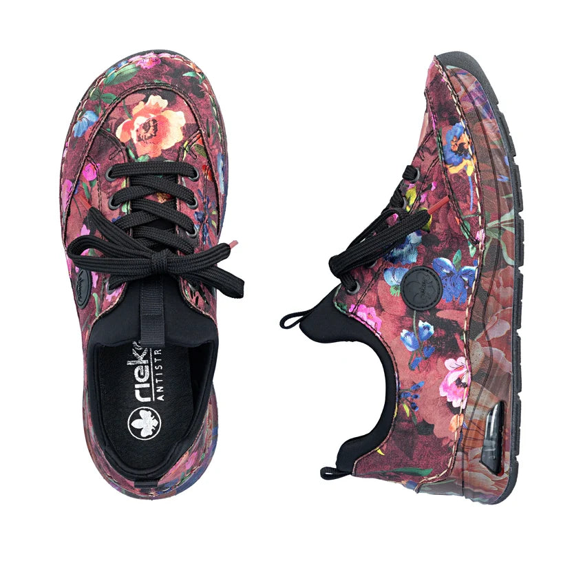 Rieker Floral Multi Women's Slip On Runner Shoe 44569-90