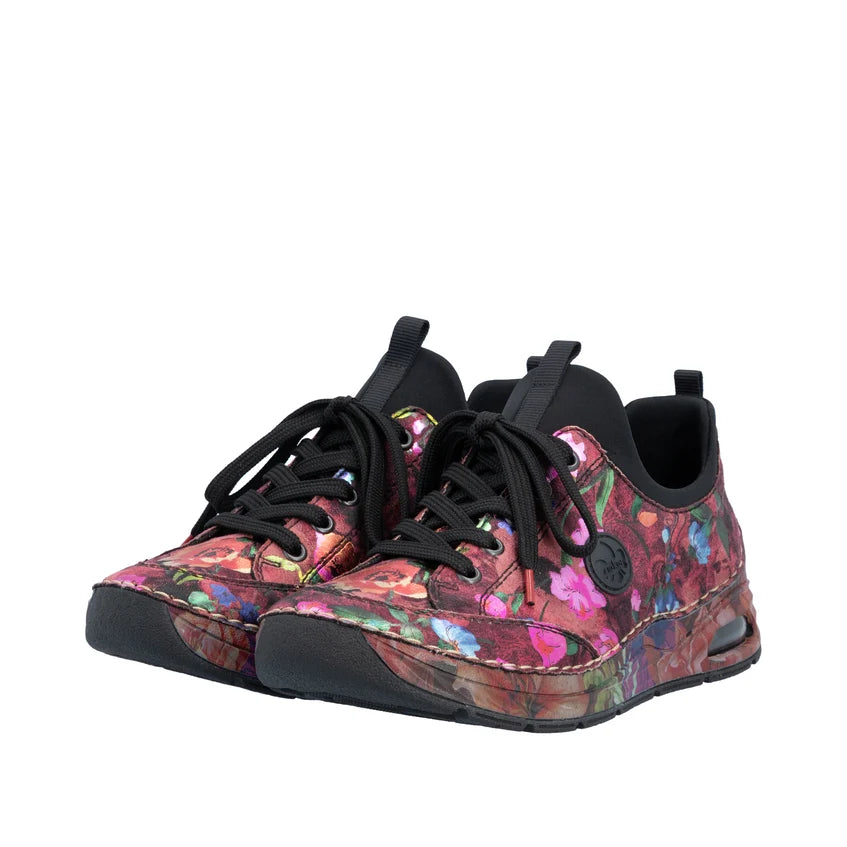 Rieker Floral Multi Women's Slip On Runner Shoe 44569-90