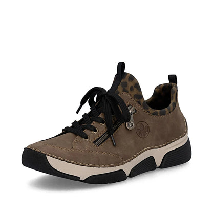 Rieker Ladies Slip On Leopard Print Casusal Trainer Shoe 45973