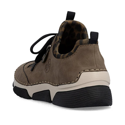 Rieker Ladies Slip On Leopard Print Casusal Trainer Shoe 45973