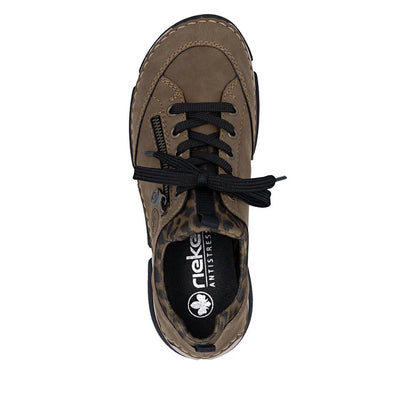 Rieker Ladies Slip On Leopard Print Casusal Trainer Shoe 45973
