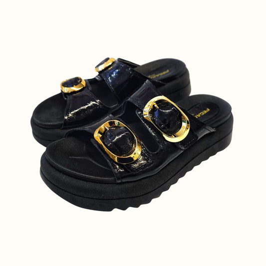 Pegada 2 Strap Big Buckle Mule Sandal 2344502
