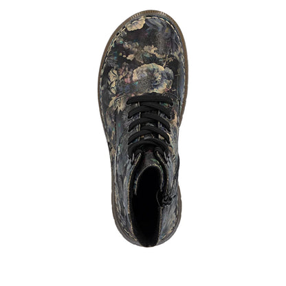 Rieker Floral Metallic Ankle Boot Black Multi 53632-90