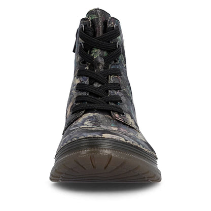 Rieker Floral Metallic Ankle Boot Black Multi 53632-90