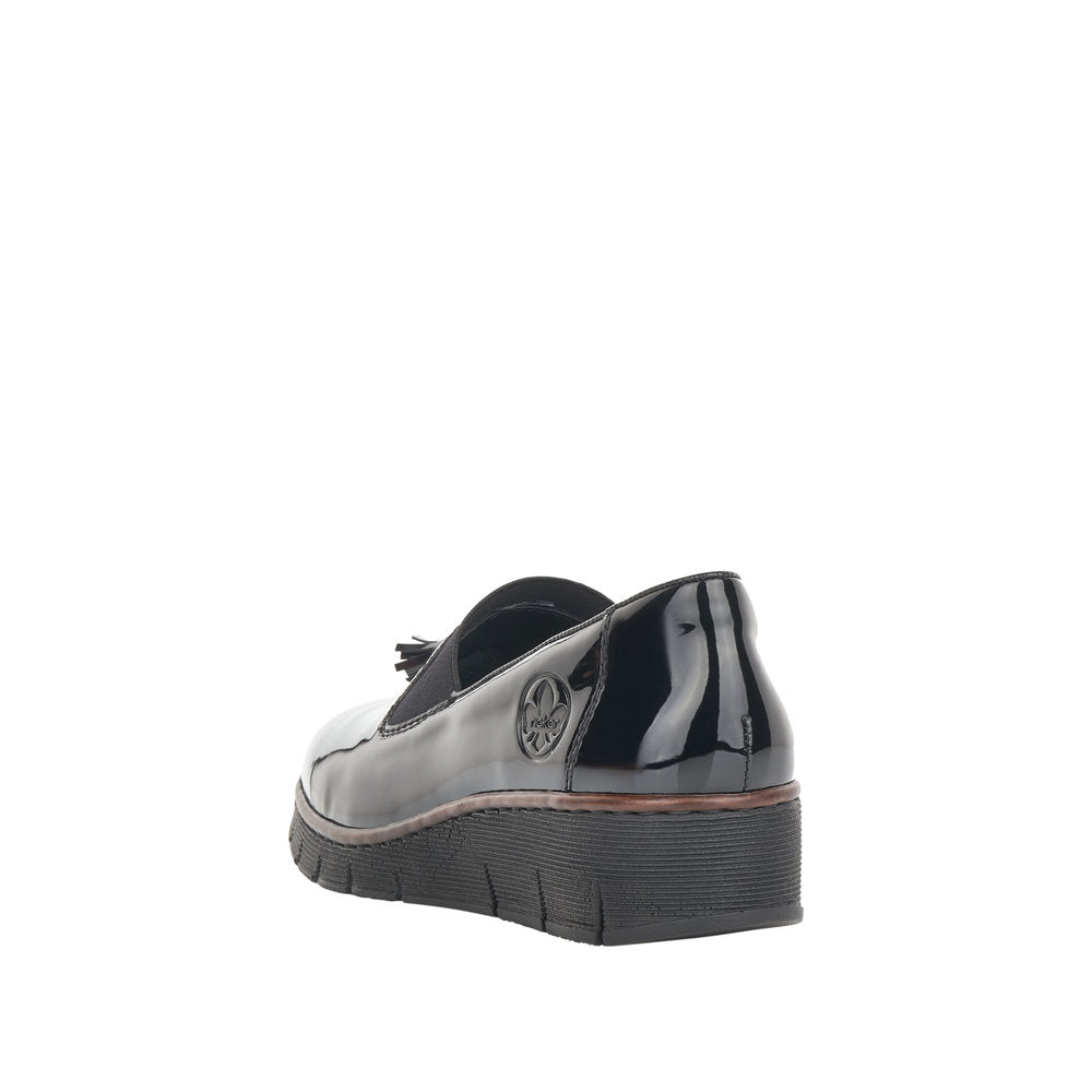 Rieker Platform Wedge Loafer Silver 53751