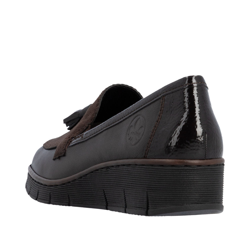 Rieker Slip On Low Wedge Loafer 53771