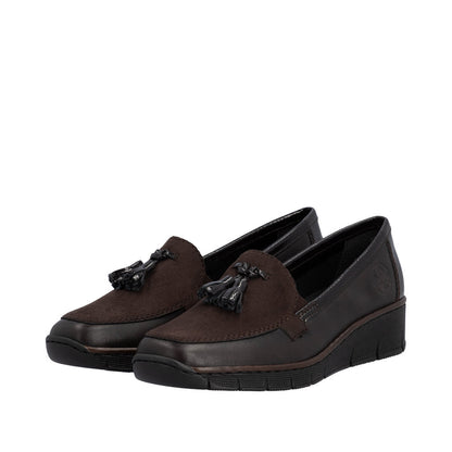 Rieker Slip On Low Wedge Loafer 53771