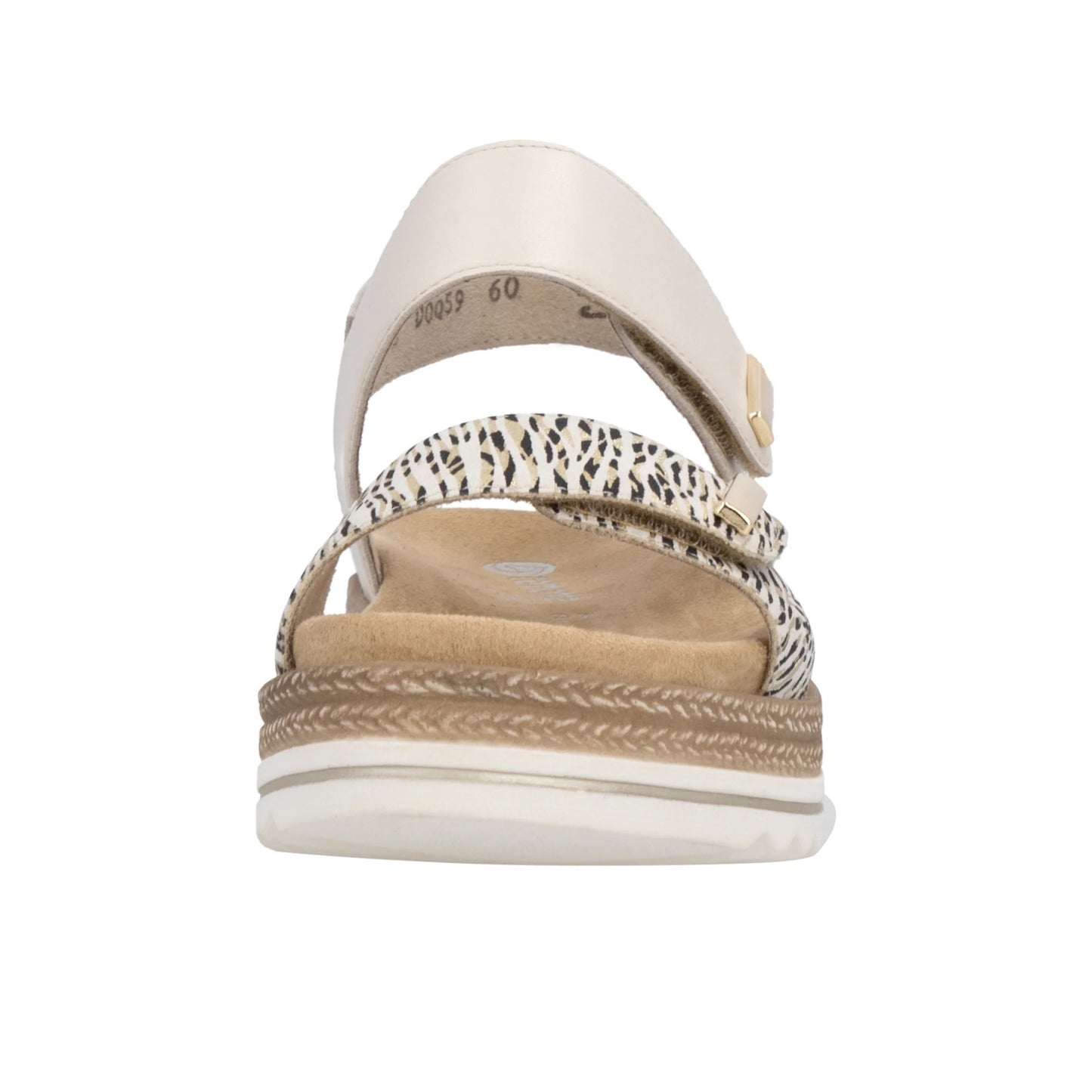 Remonte Wedge Sandal Cream Leather D0Q59