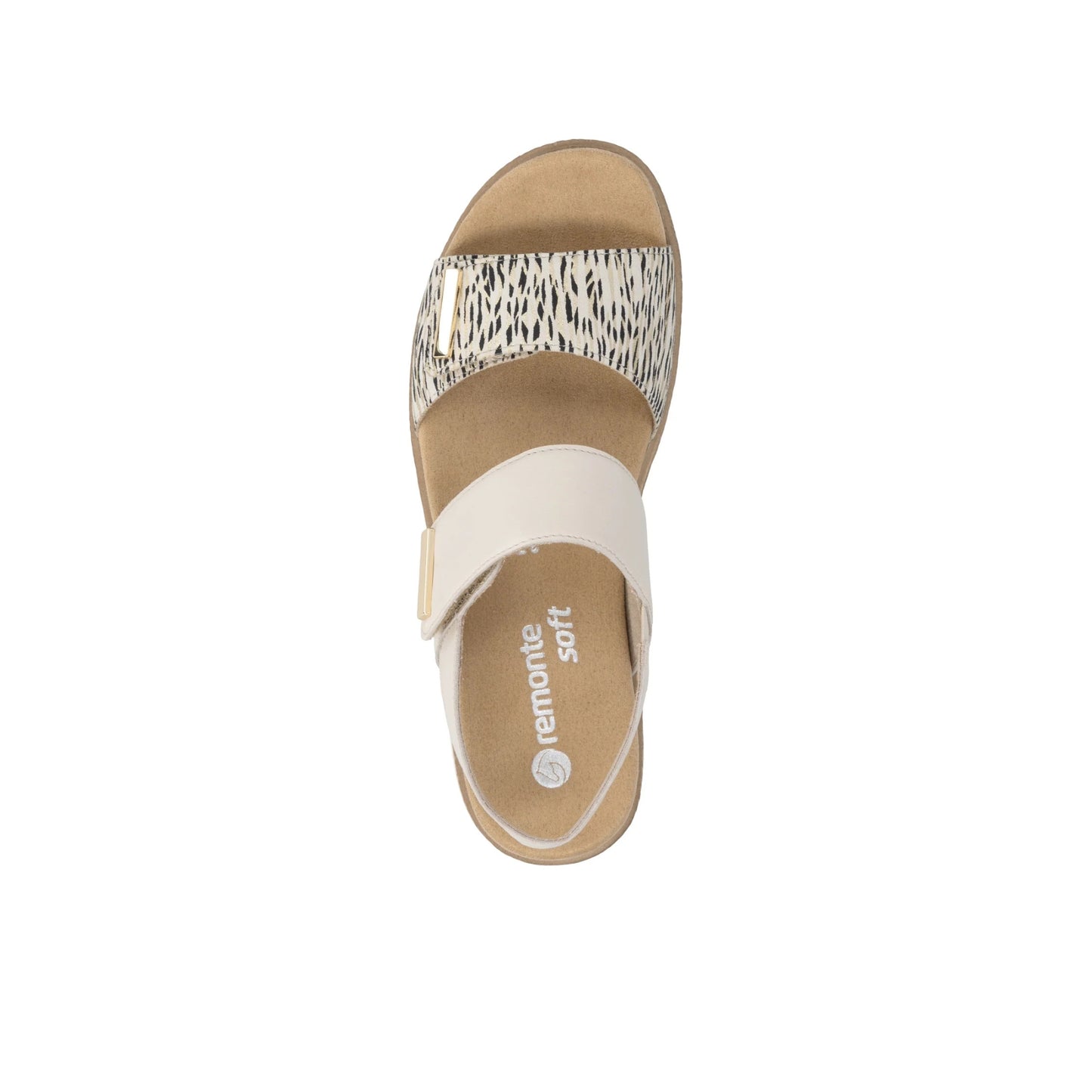 Remonte Wedge Sandal Cream Leather D0Q59