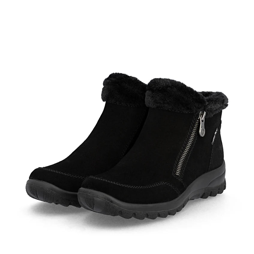 Rieker Womens Fleece Lined Tex Zip Ankle Boot L7188-00