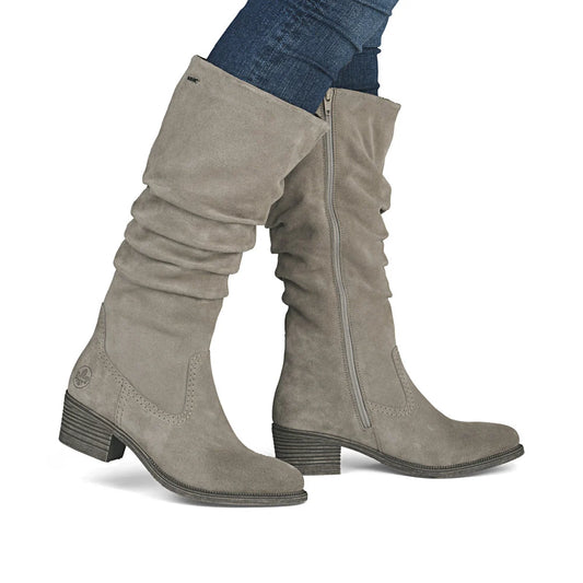 Rieker Slouch Boot Suede Grey 73159