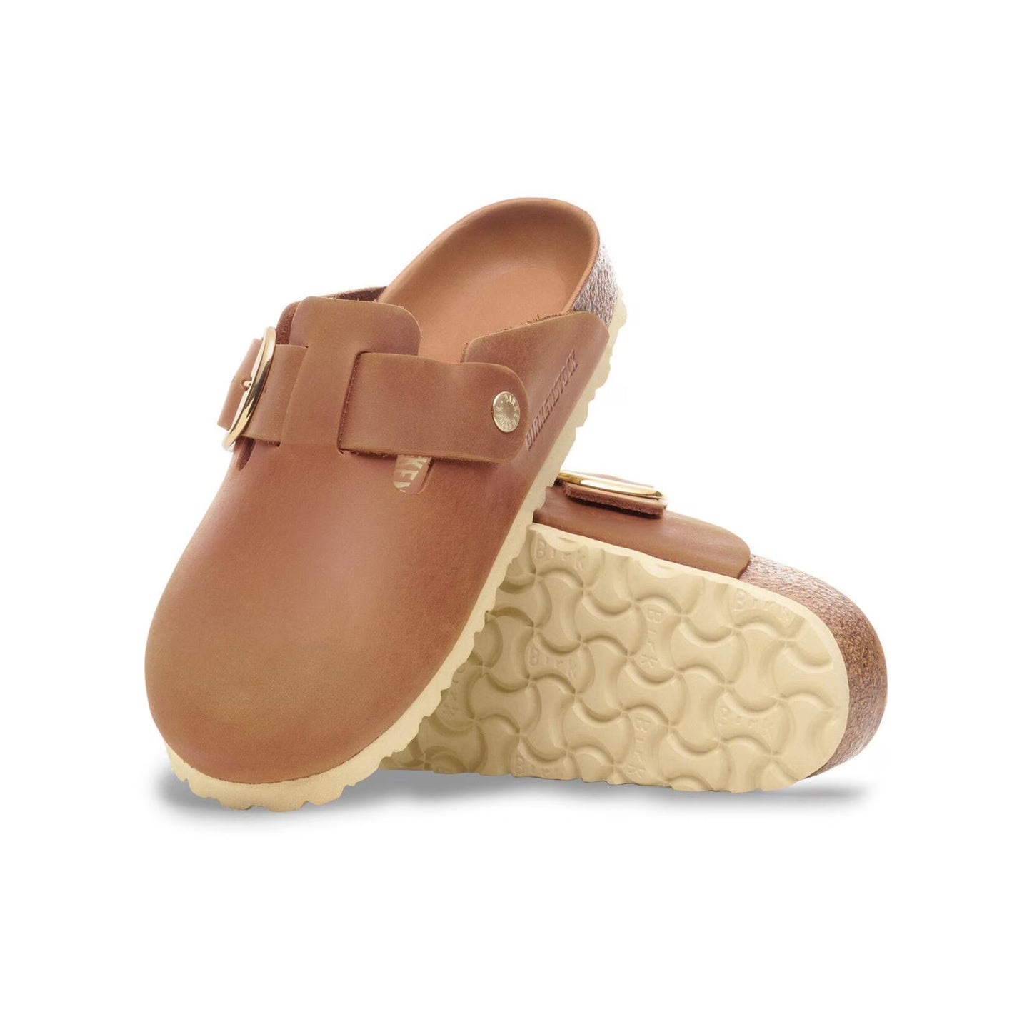 Birkenstock Boston Big Buckle Tan Gold