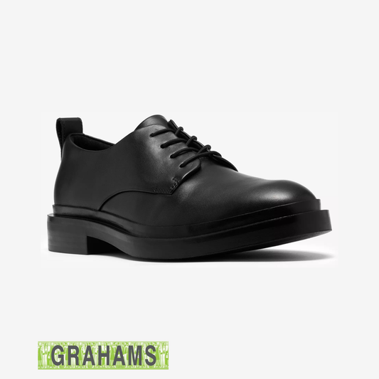 Clarks Previa Lace Black Leather School Shoe